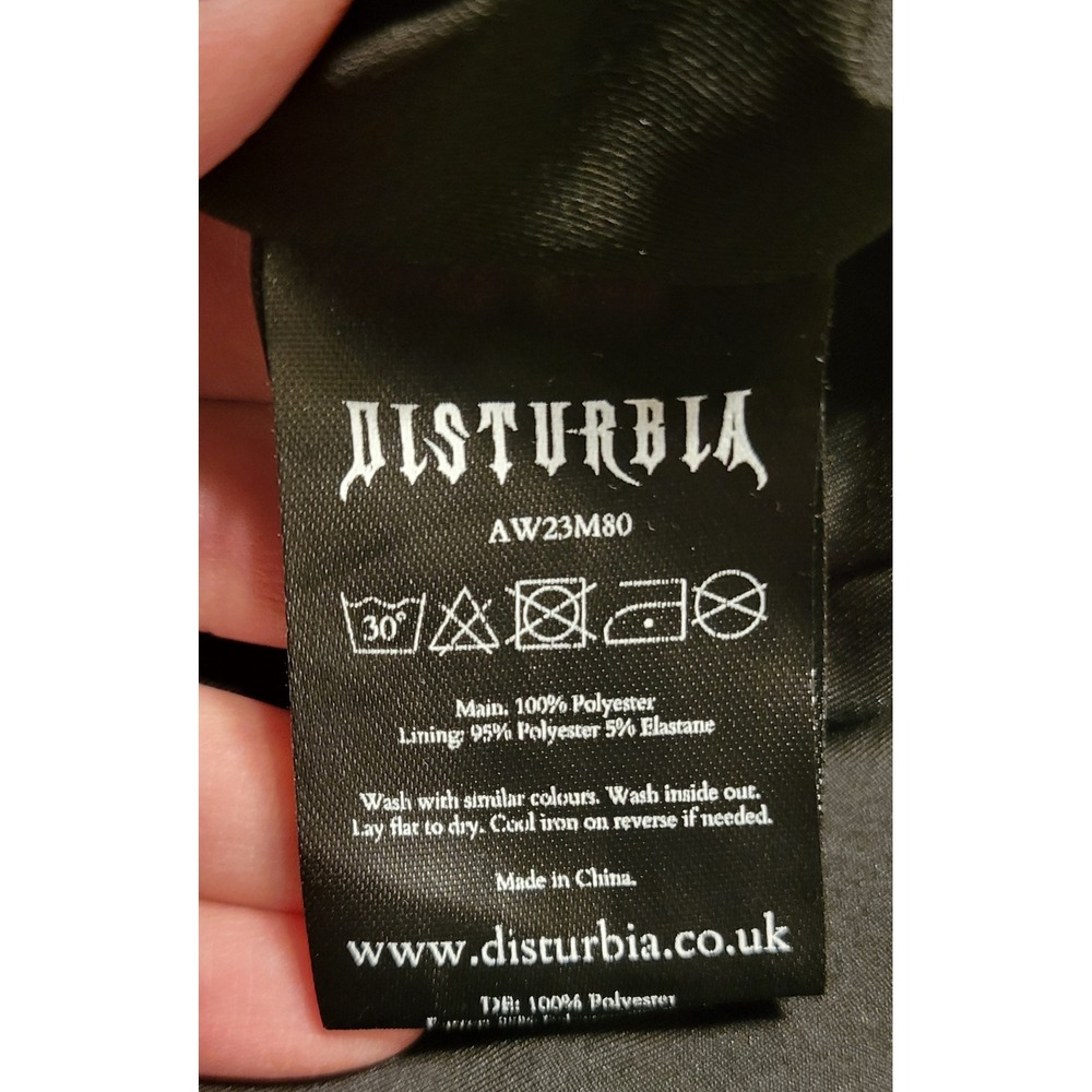 Disturbia Dark Moody Floral Monica Midi Skirt Black Chiffon Gothic AW23M80 Sz 4 - Picture 6 of 6